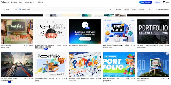 3D Portfolio Behance